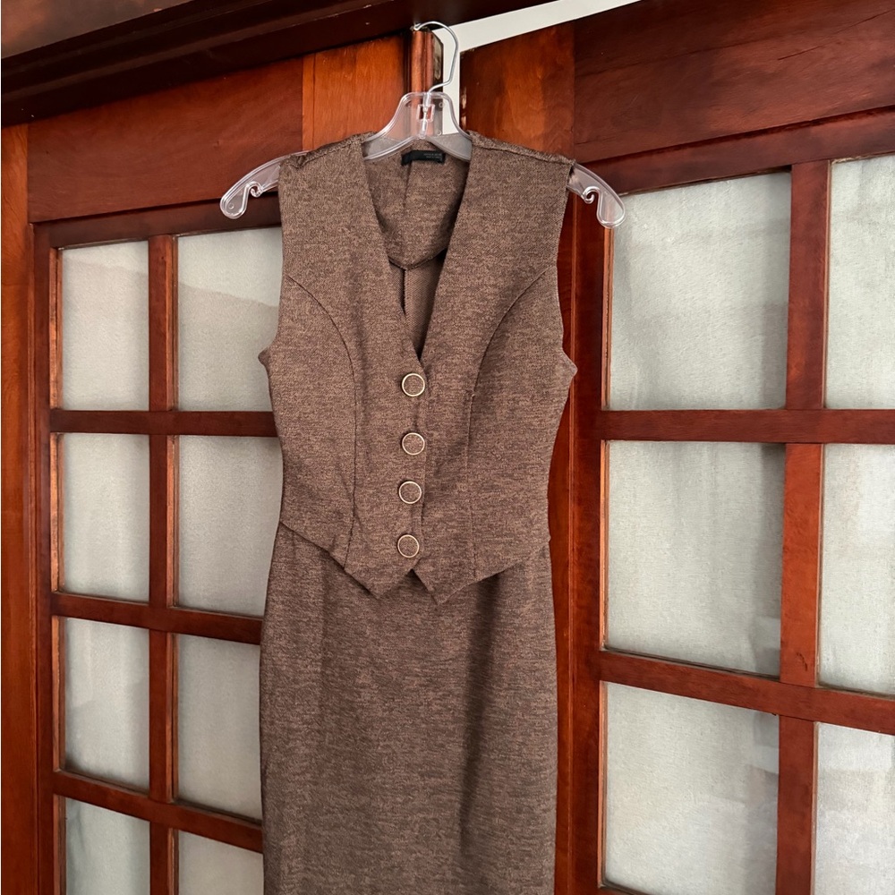 Zara Chocolate Brown Knit Dress